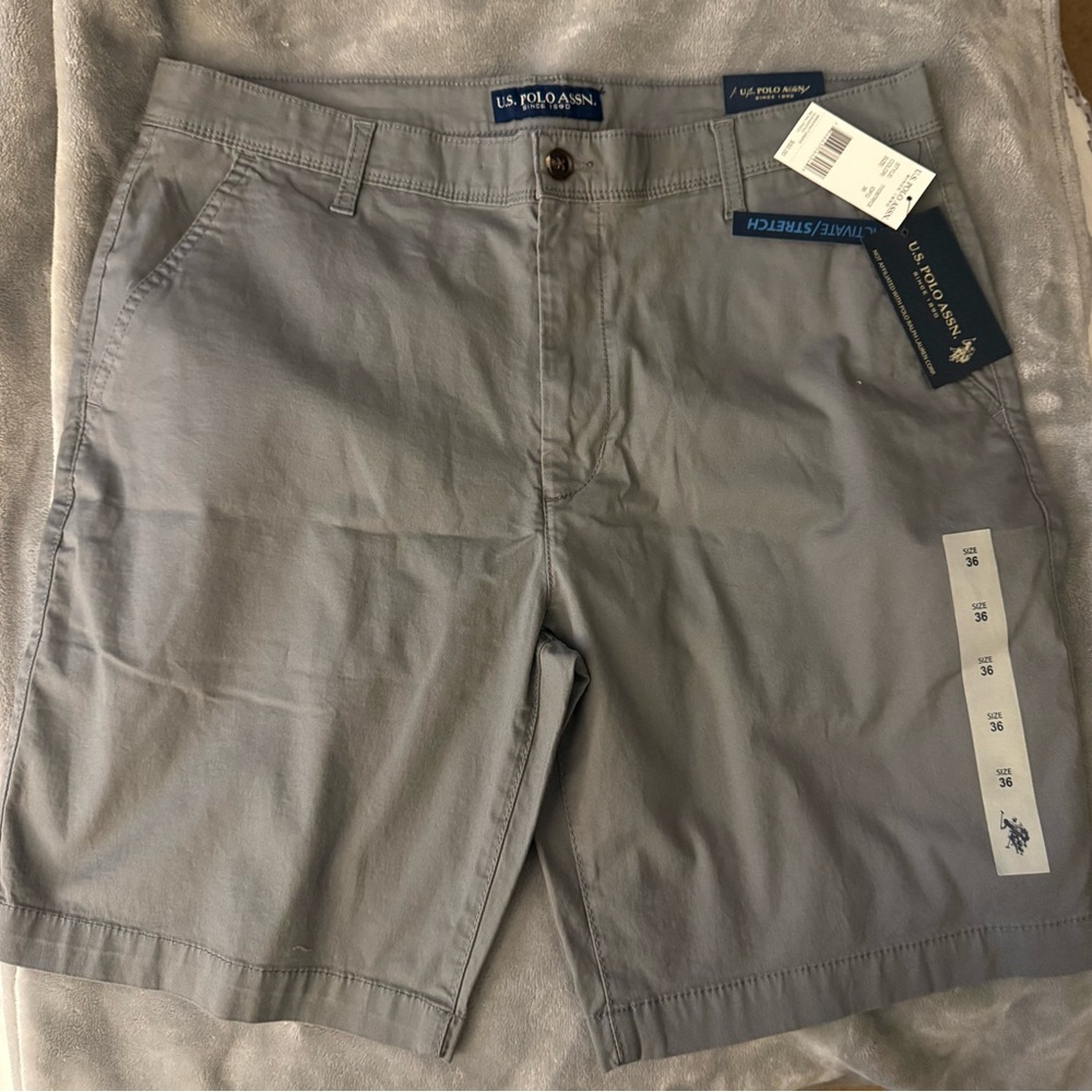 U.S. Polo Assn. Gray Flat Front Shorts